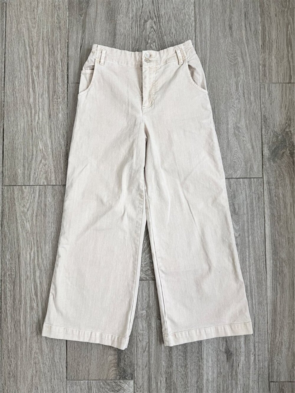 Like New YFB Young Fabulous & Broke Cream High Waisted Wide Leg Ankle Pants - XS